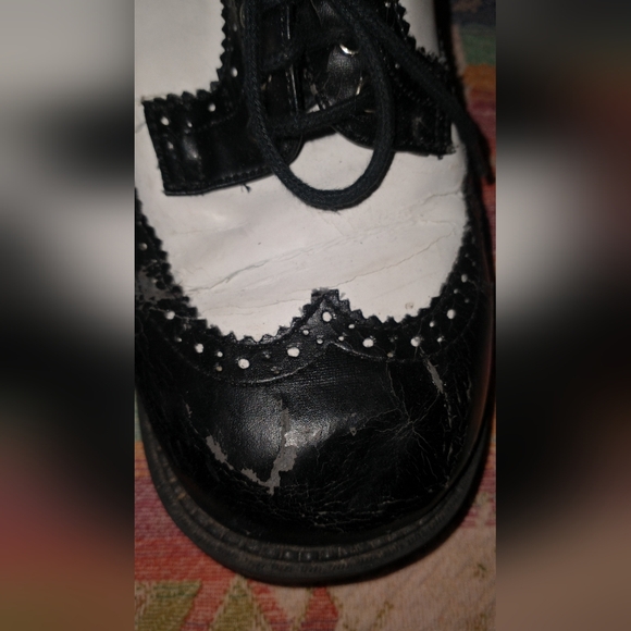 Vintage Y2K City Snappers Classic Black and White Chunky Oxford Shoes 6.5 - Picture 3 of 9